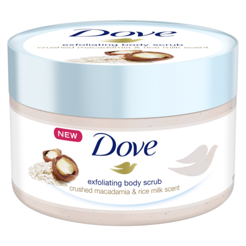 Dove Exfoliating Body Polish Scrub Macadamia & Rice Milk Body Scrub 225ml